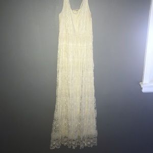 Cream Lace Maxi Dress